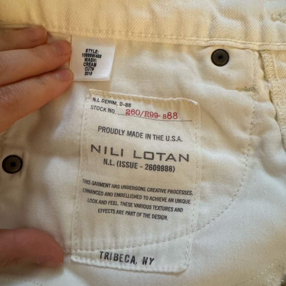 Nili Lotan Cream Denim Pants - Picture 4 of 5